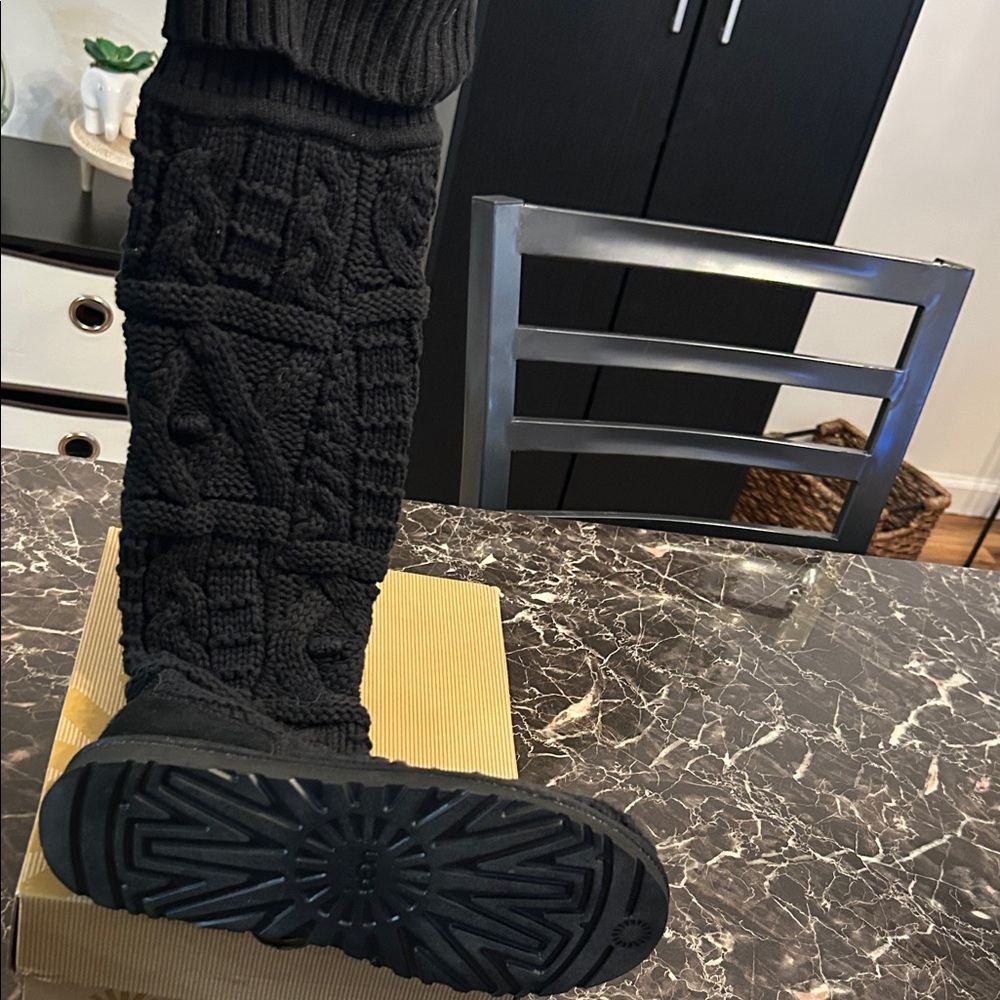 UGG Black Knit Casual Boots